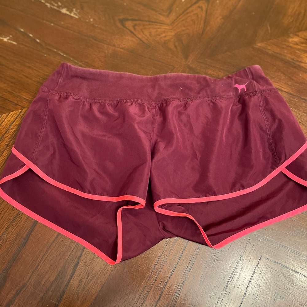 PINK, maroon athletic shorts, size M